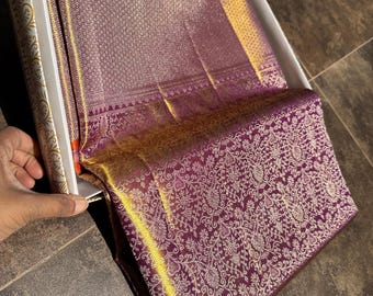2 Gram Gold Kancheepuram Silk Saree: Handloom Zari Bridal Pattu