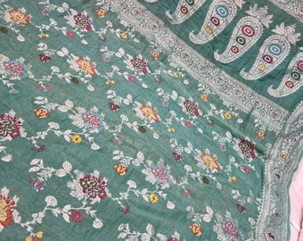 Handloom Khaddi Tussar Georgette Saree, Banarasi Silk Border