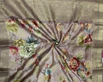 Pure Handwoven Silk Saree | Heritage Floral Digital Print Wrap