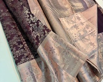 2 Gram Gold Kancheepuram Silk Saree: Handloom Zari Bridal Pattu