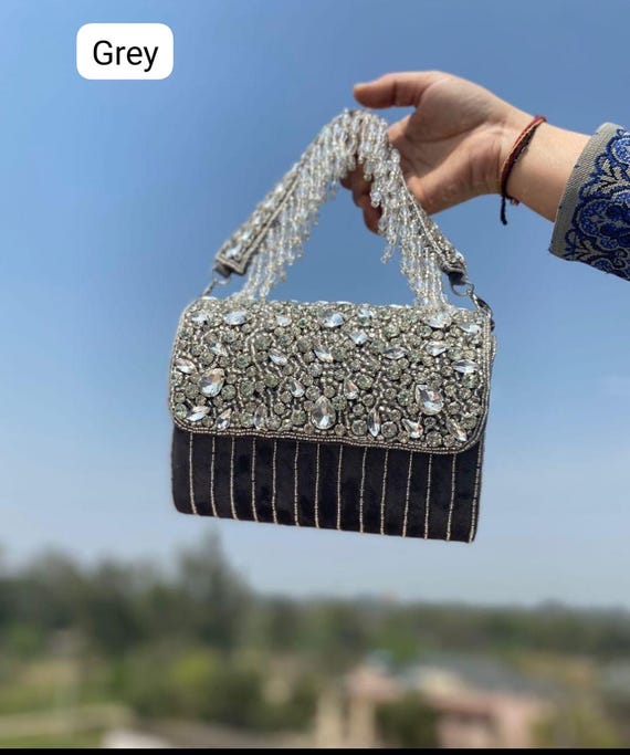 Handmade Beaded Bridal Potli Bag, Luxury Embellished Clutch