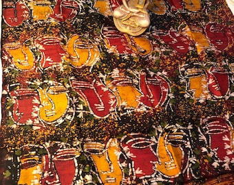 One-of-a-Kind Srilankan Wax Batik Saree | Pure Bishnupur Silk | Certified Artisan Masterpiece | Silk & Handloom Mark