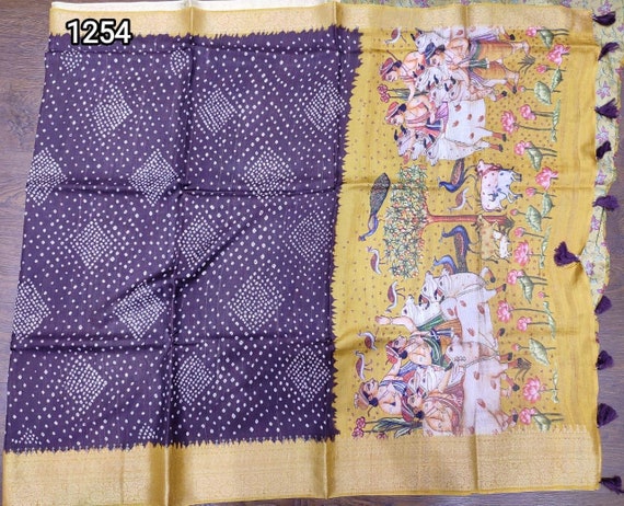 Muga Silk Saree, Kalamkari Handloom, Patola Wedding Saree