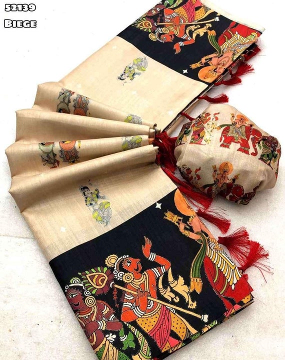 Muga Tussar Silk Saree: Kalamkari Handloom Wedding Saree