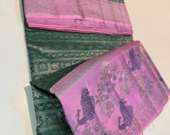 2 Gram Gold Kancheepuram Silk Saree: Handloom Zari Bridal Pattu