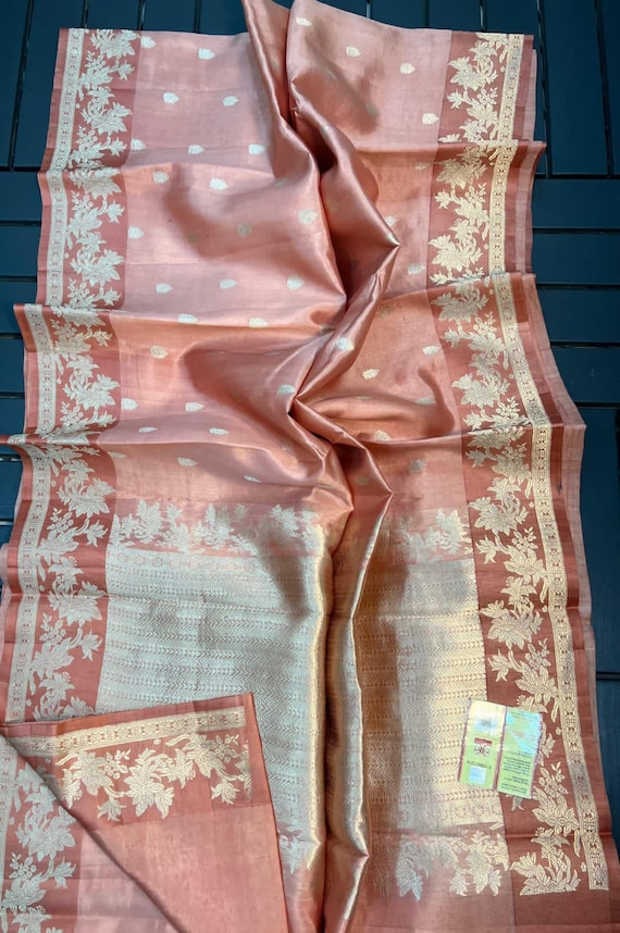 Handloom Katan Silk Banarasi Saree: Silk Mark Certified, Raw Mango