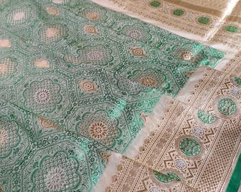 Handloom Katan Tissue Silk Saree, Varanasi Zari Weaving, Wedding Saree