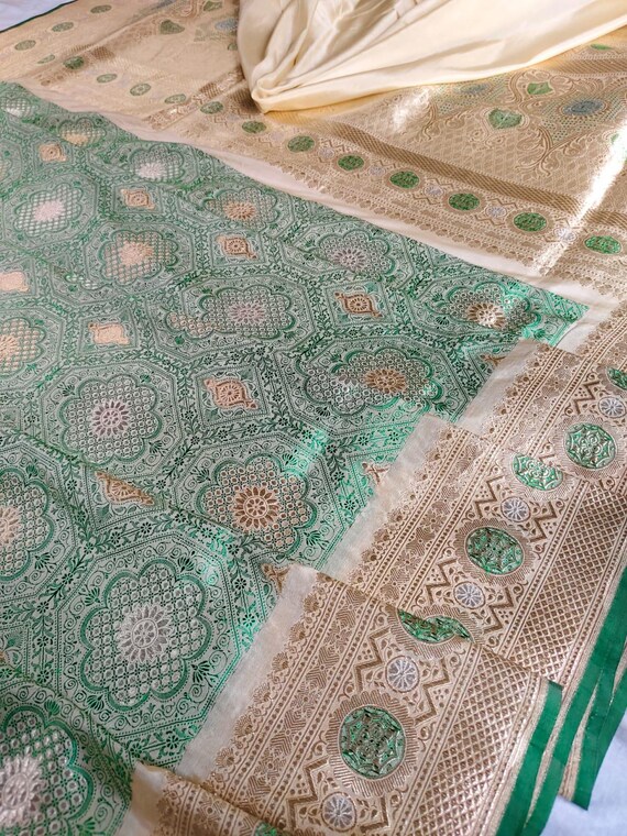 Handloom Katan Tissue Silk Saree, Varanasi Zari Weaving, Wedding Saree