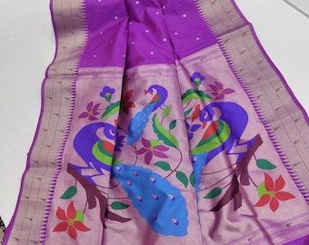 Muga Tussar Silk Saree, Kalamkari Floral Handloom, Wedding Saree