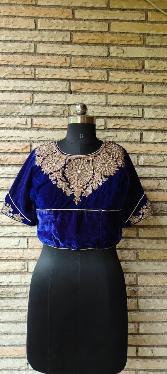 Custom Hand Embroidered Blouse, South Indian Wedding, Mirror Work
