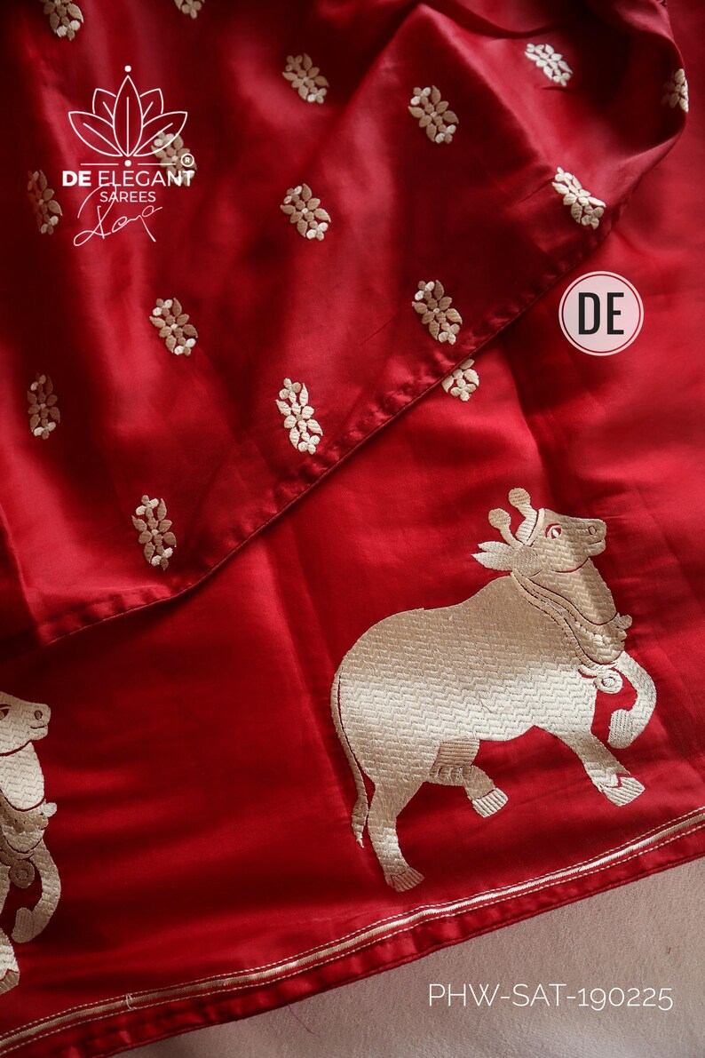 Woven Pichwai Art Saree | Munga Satin Resham Work | Classic Indian ...