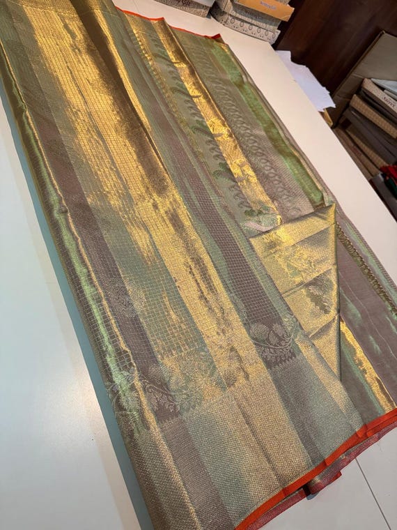 2 Gram Gold Kancheepuram Silk Saree: Handloom Zari Bridal Pattu