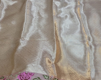 Handloom Katan Zari Silk Saree, Varanasi Weaving, Silk Mark