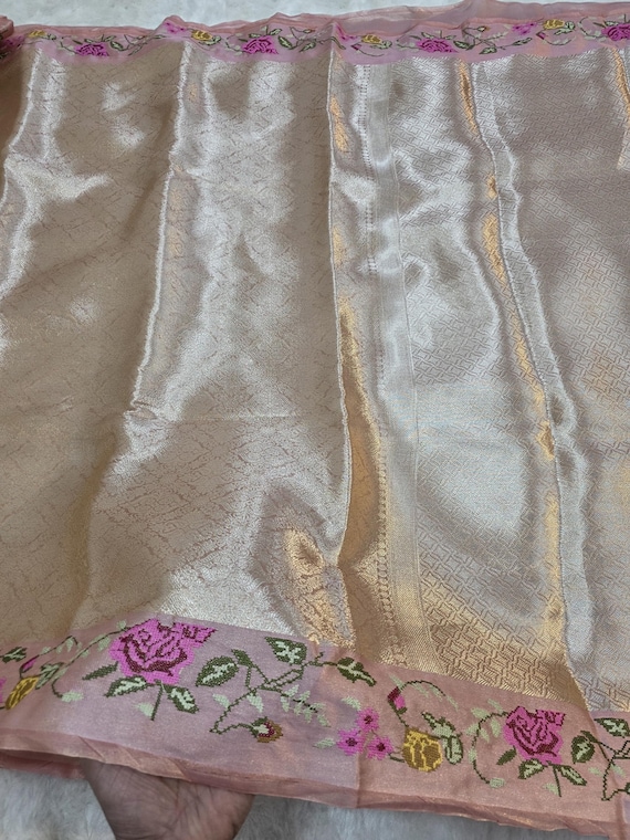 Handloom Katan Zari Silk Saree, Varanasi Weaving, Silk Mark