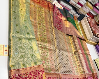 2 Gram Green Gold Kancheepuram Silk Saree: Handloom Zari Bridal Pattu