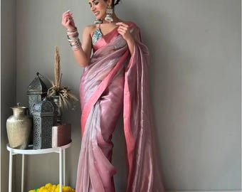 Resplendent Handcrafted Pure Tissue Silk Saree, Liquid Gold Zardozi Scalloped Sari Masterpiece