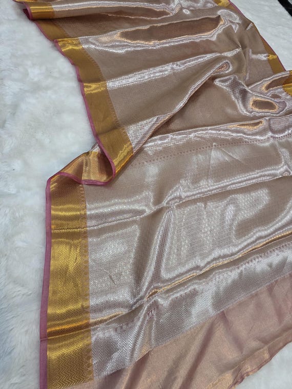 Handloom Katan Silk Brocade Saree, Varanasi Zari Weaving, Silk Mark