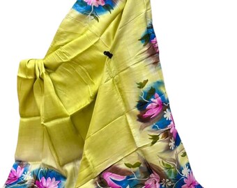 Handloom Katan Silk Saree, Bishnupur Block Print, Wedding Saree