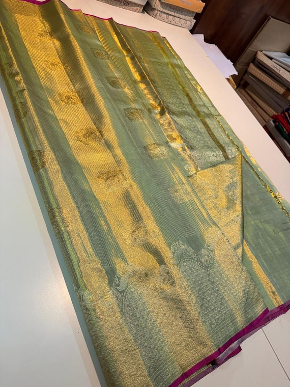 2 Gram Gold Kancheepuram Silk Saree: Handloom Zari Bridal Pattu