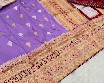 Bespoke Kadwa Saree Collection | Pure katan Silk, Metallic Tissue & Kora Kadwa | Hand-Woven Banarasi Jamdani