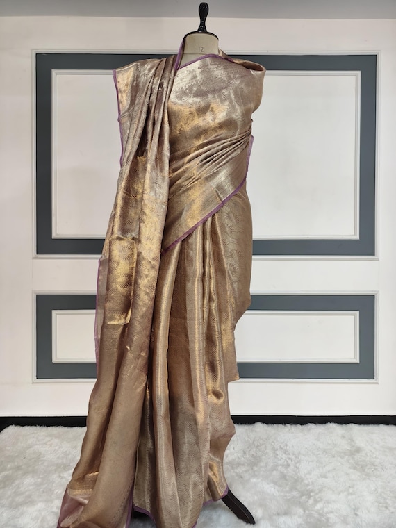 Handloom Katan Zari Silk Saree, Varanasi Brocade Weaving