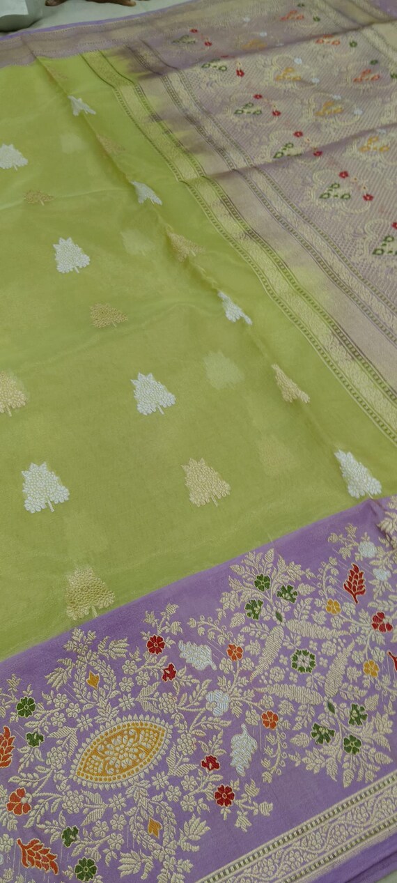 Handloom Katan Silk Saree, Wedding Zari, Banarasi Muniya Border