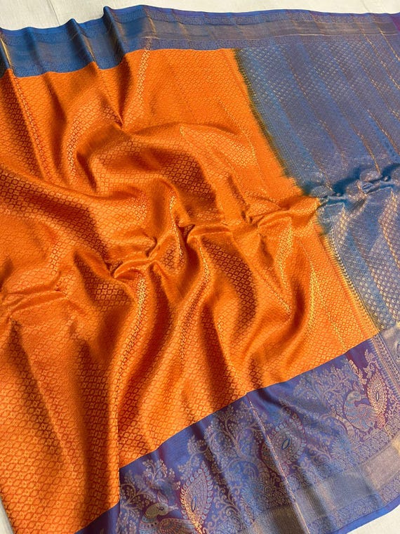 Gold Brocade Gadwal Handloom Silk Saree | Pure Zari Bridal Pattu