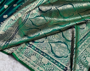 Mashru Katan Zari Silk Saree: Banarasi Handloom Weaving, Silk Mark