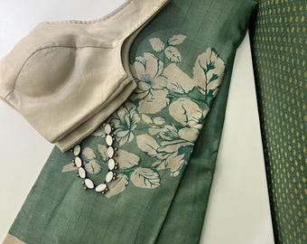 Handloom Bishnupur Silk Saree: Kalamkari Flower Print, Tassels