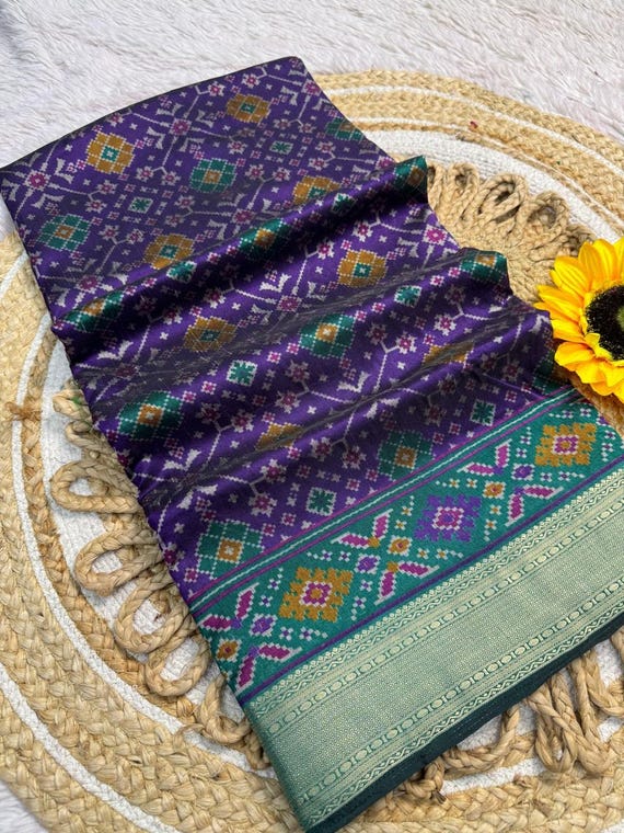 Muga Tussar Silk Saree, Kalamkari Flower Handloom, Wedding Saree