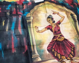 Hand-Painted Tussar Silk Saree: Artisan Certified Handloom Wrap Wedding Gift Sari