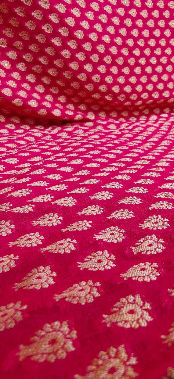 Handloom Banarasi Khaddi Georgette Saree, Pure Soft Chiffon, Silk Mark