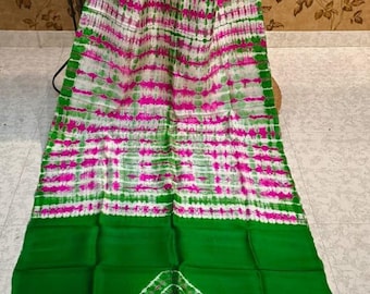 Handloom Katan Silk Saree, Bishnupur Weaving, Dual Tone Wedding Saree