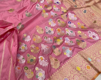 Handloom Katan Zari Silk Saree - Varanasi Banarasi Weaving, Silk Mark