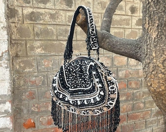 Handmade Beaded Bridal Potli Bag, Luxury Evening Clutch