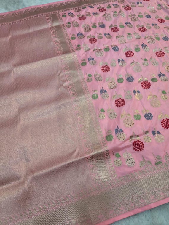 Katan Zari Silk Saree, Wedding Blouse Saree, varanasi Weaving banarasi Handloom exclusive weaving ,banarasi border, silk mark,Nita Inspired.