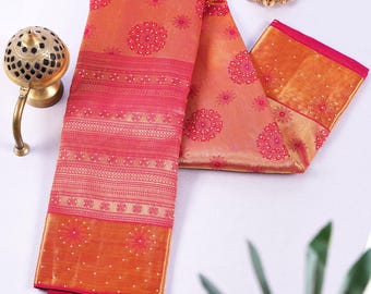 2 Gram Gold Kancheepuram Silk Saree: Handloom Zari Bridal Pattu