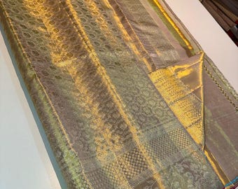 2 Gram Gold Kancheepuram Silk Saree: Handloom Zari Bridal Pattu
