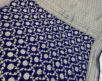 Handloom Banarasi Khaddi Georgette Saree, Silk Weave