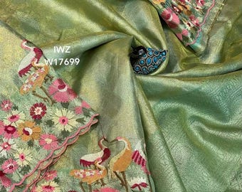 Handloom Silk Saree | Kancheepuram Zari, Parsi Embroidery Bridal Pattu