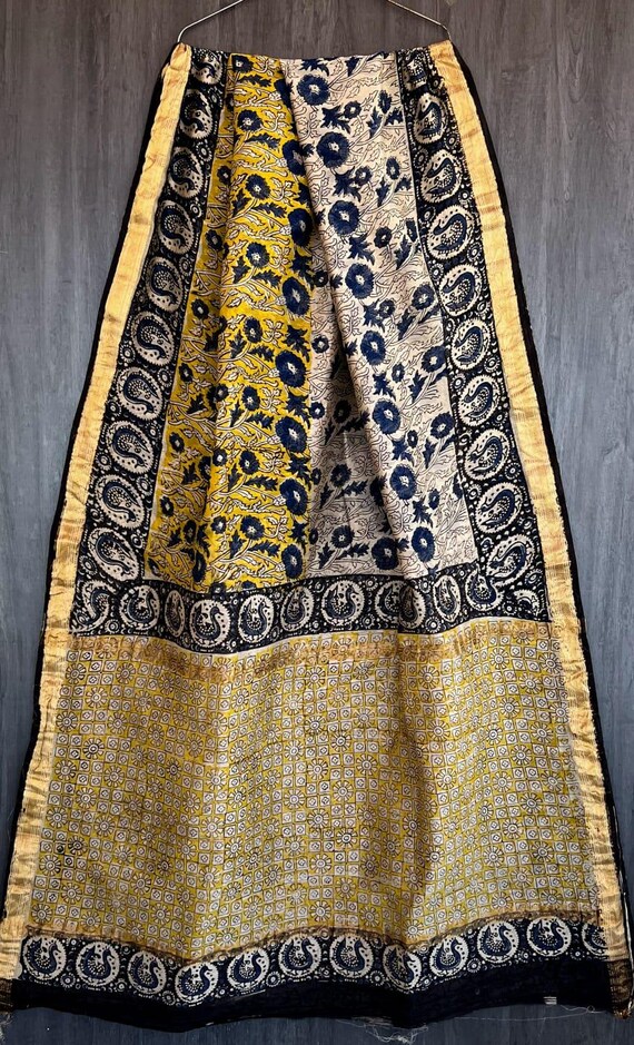 Maheshwari Cotton Silk Saree, Kalamkari Floral Handloom Saree
