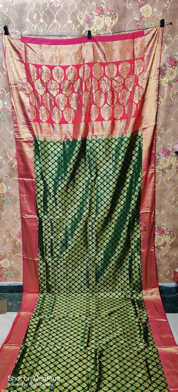 Vintage Kancheepuram Silk Saree, 2gm Gold Border, Handloom Wedding Saree