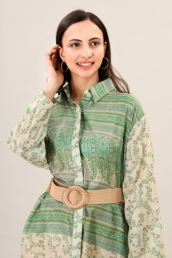 Boho Silk Maxi Dress, Psychedelic Print, Summer Beach Dress