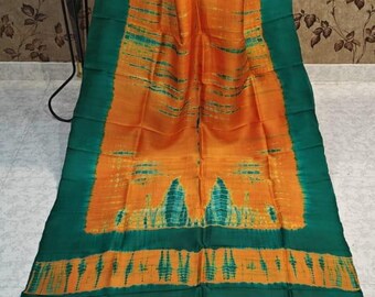 Handloom Katan Silk Saree, Bishnupur Weave, Dual Tone, Wedding Saree