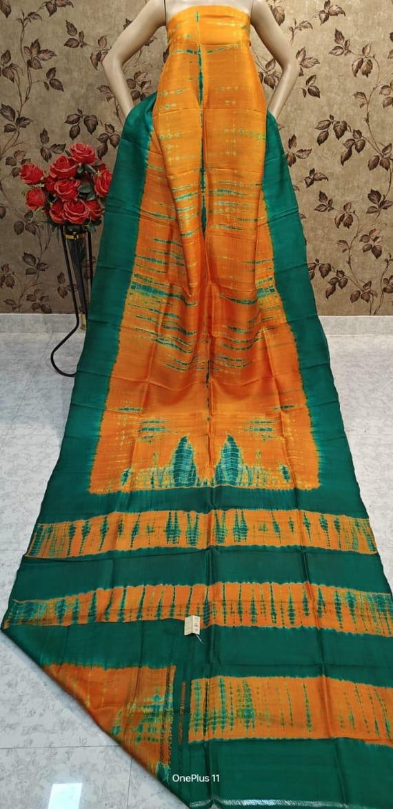 Handloom Katan Silk Saree, Bishnupur Weave, Dual Tone, Wedding Saree