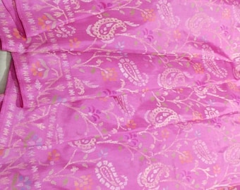 Real Gold Zari Silk Saree: Handloom Banarasi Jamdani Wedding Sari