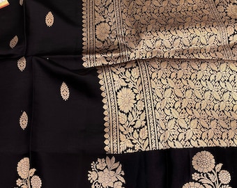 Pure Silk Saree | Bridal Red Gold Stripes, Paisley Motifs, Wedding Sari