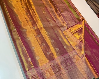 2 Gram Gold Kancheepuram Silk Saree: Handloom Zari Bridal Pattu