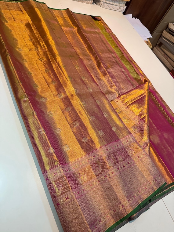 2 Gram Gold Kancheepuram Silk Saree: Handloom Zari Bridal Pattu