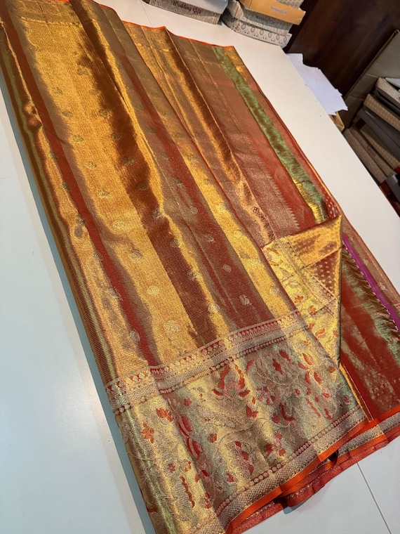 2 Gram Gold Kancheepuram Silk Saree: Handloom Zari Bridal Pattu